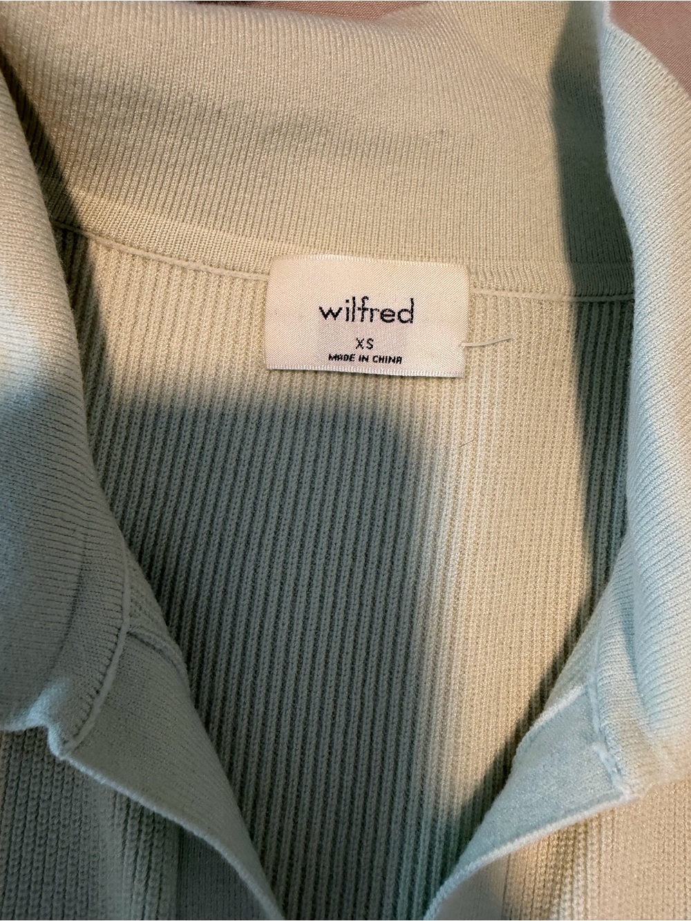 Wilfred Mint Green Ribbed Button-Down Top - Picture 2 of 2
